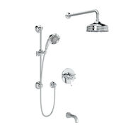 ACQUI 1/2" THERMOSTATIC & PRESSURE BALANCE 3 FUNCTION SYSTEM WITH INTEGRATED VOLUME CONTROL (PORCELAIN LEVER), Polished Chrome, medium